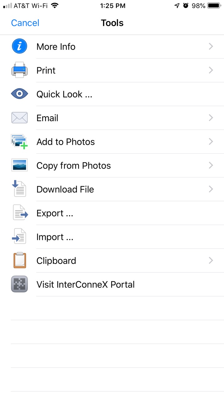 iPhone screenshot