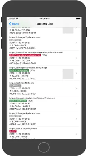 Capture d'écran de Http Traffic Pro - Sniffer sur iPhone 3