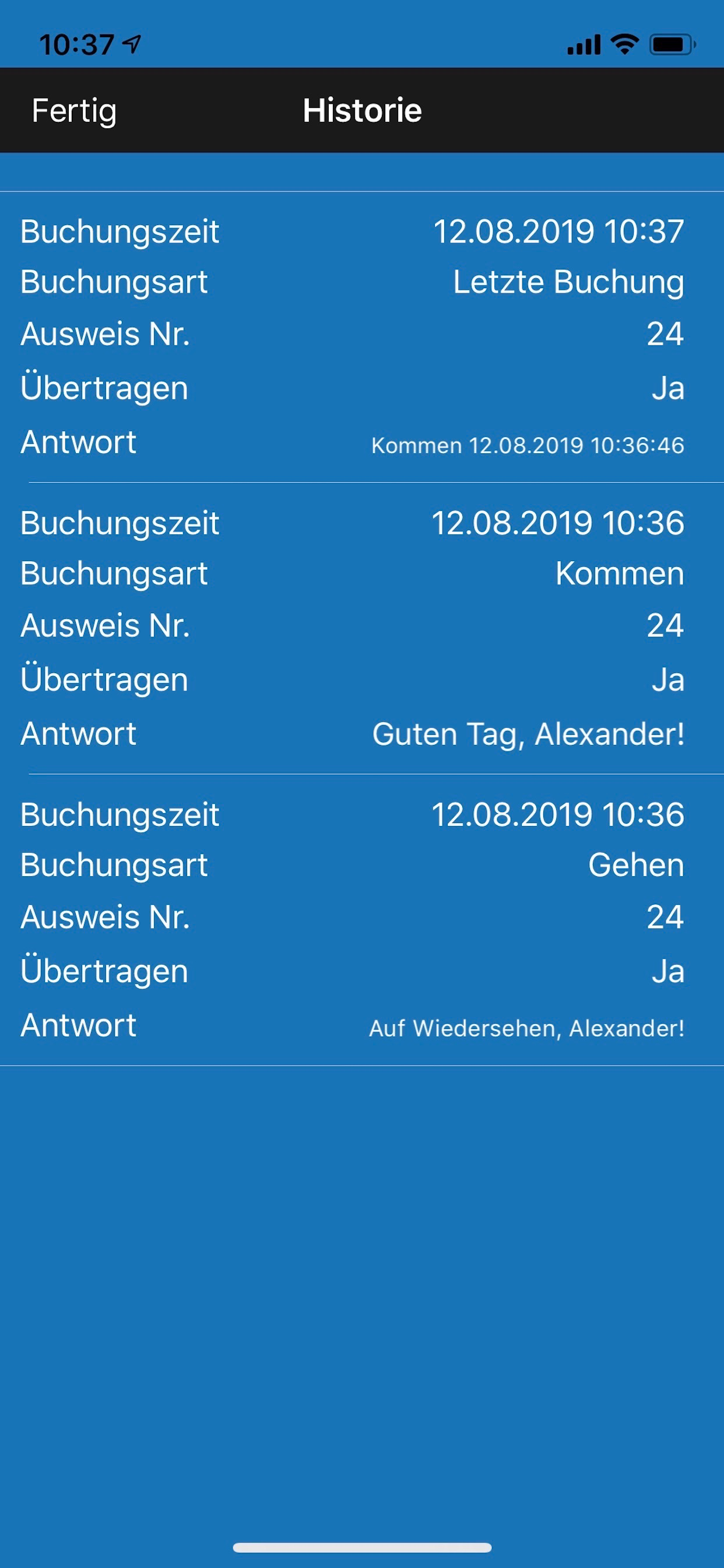 Zeiterfassung Flintec