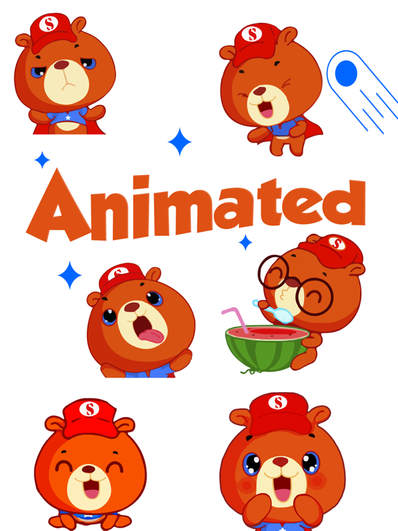 Screenshot #4 pour Super Bear: Animated Stickers