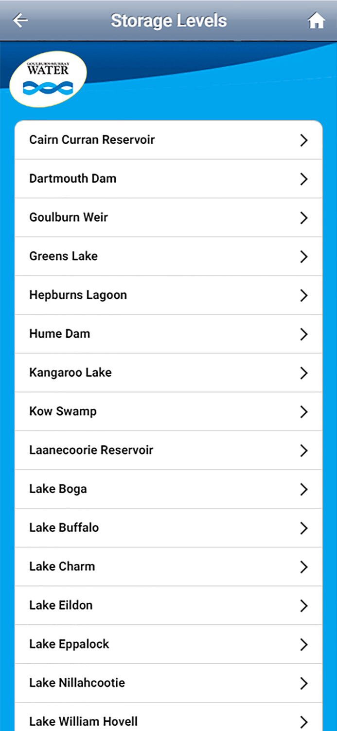 Goulburn Murray Water Mobile