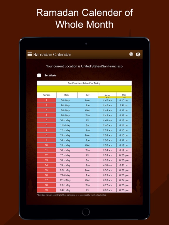 Ramadan Timings (Ramzan) iPad screenshot 2 - Lifestyle app