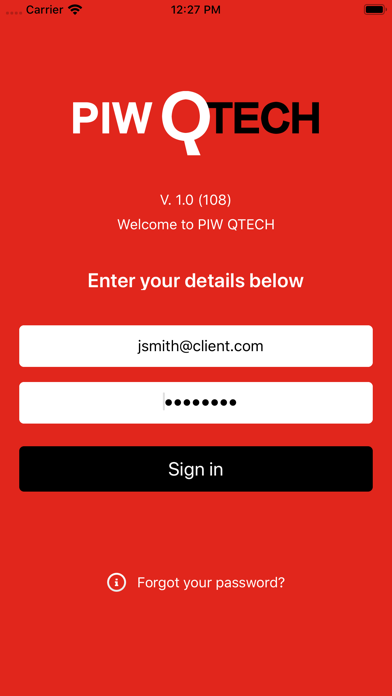 PIW QTECH Field App Screenshot