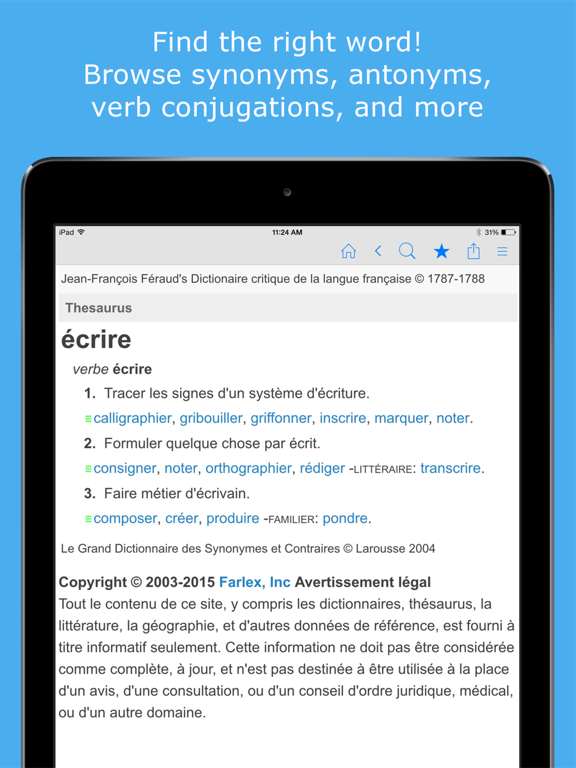 Screenshot #6 pour French Dictionary & Thesaurus