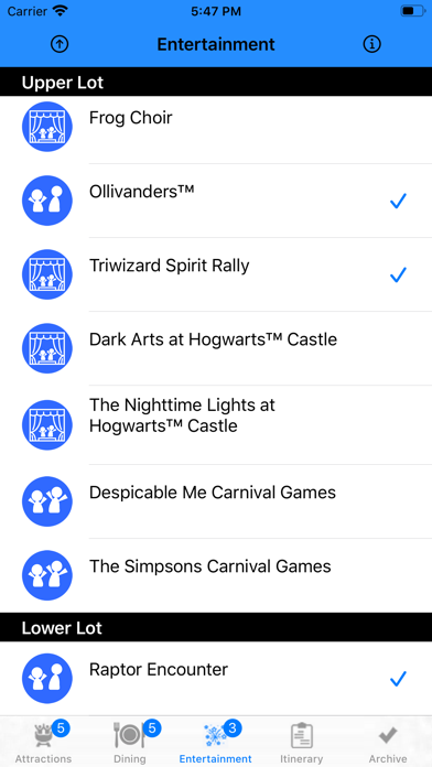 Screenshot #3 pour ThemePark Checklist: Hollywood