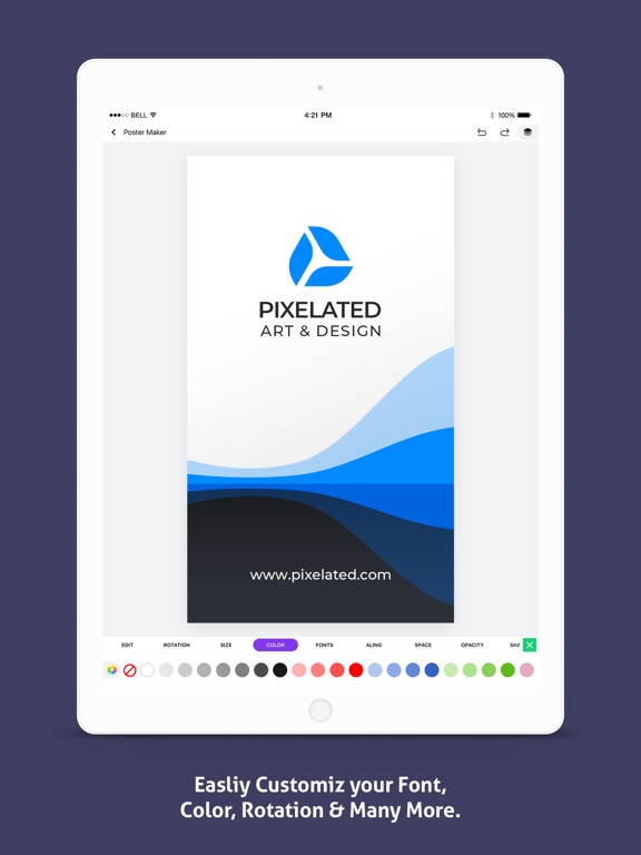 Business Card Maker E-card iPad screenshot 4 - Photo & Video app