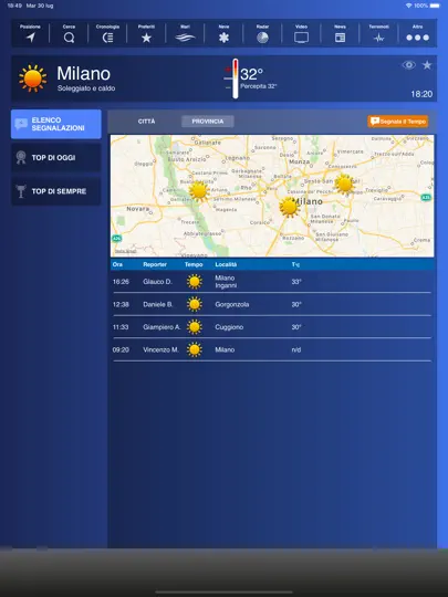 Screenshot von Meteo HD - By ILMeteo.it auf dem iPhone 3