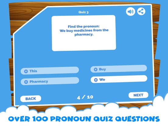 English Grammar Pronouns Quiz iPad screenshot 4 - Education app