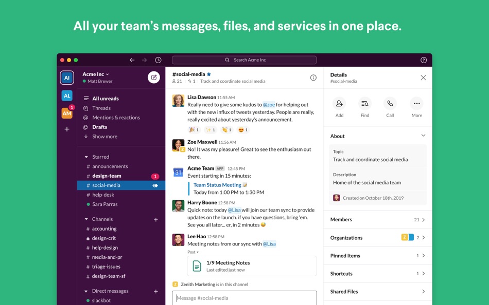 #1. Slack for Desktop (macOS) Av: Slack Technologies, Inc.