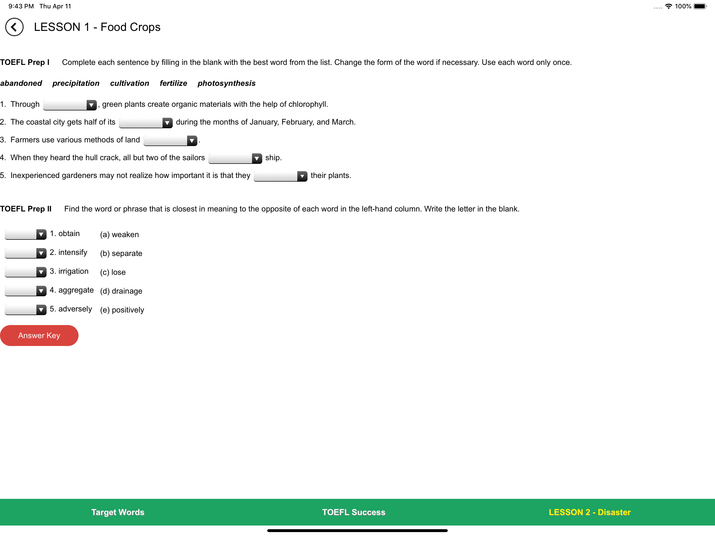 400 Must Have Words for TOEFL