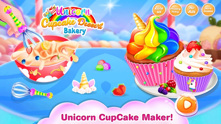 Unicorn Cupcake Bakery Game screenshot-0