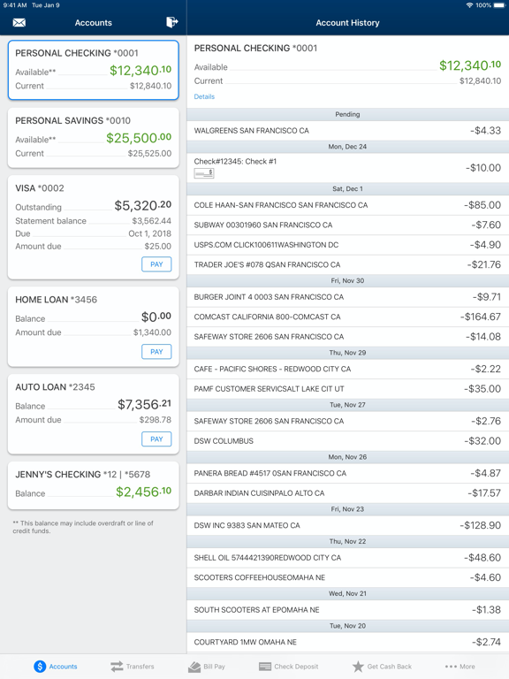 1st MidAmerica CU iPad screenshot 2 - Finance app