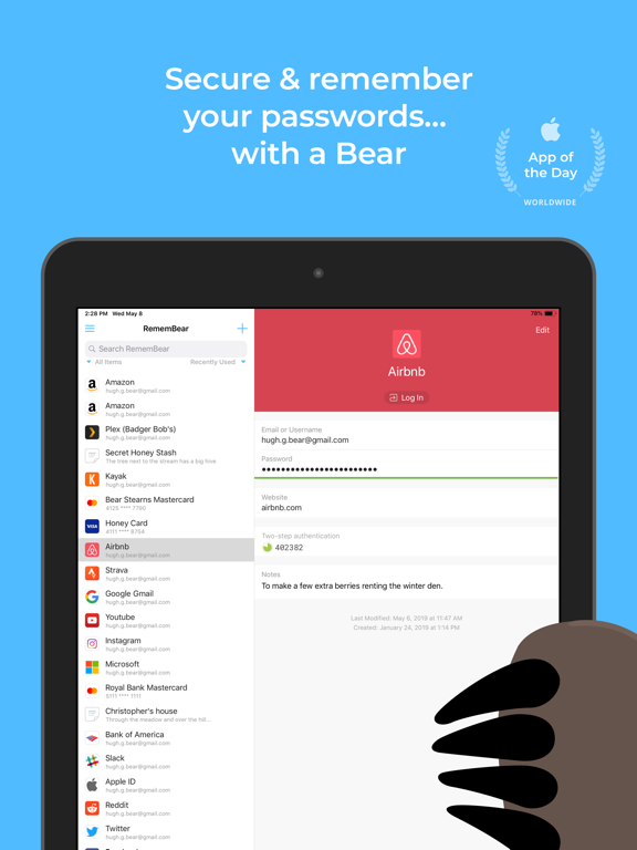 Screenshot #4 pour RememBear: Password Manager