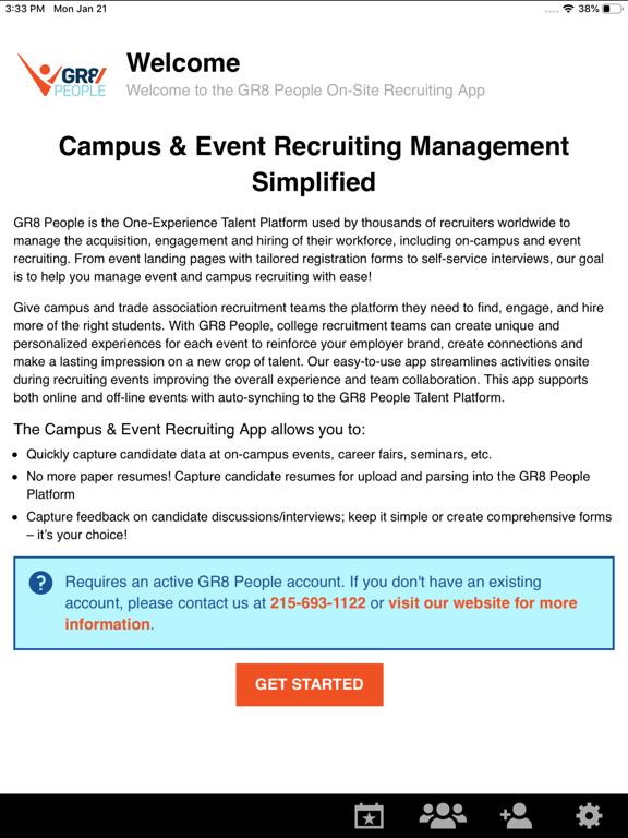 gr8 People Event Recruiting iPad screenshot 2 - Business app