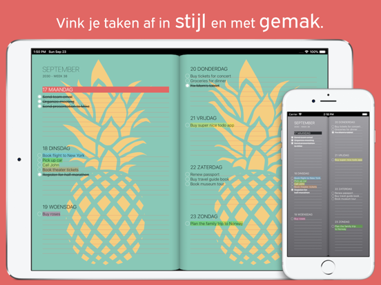 Takenagenda iPad app afbeelding 2