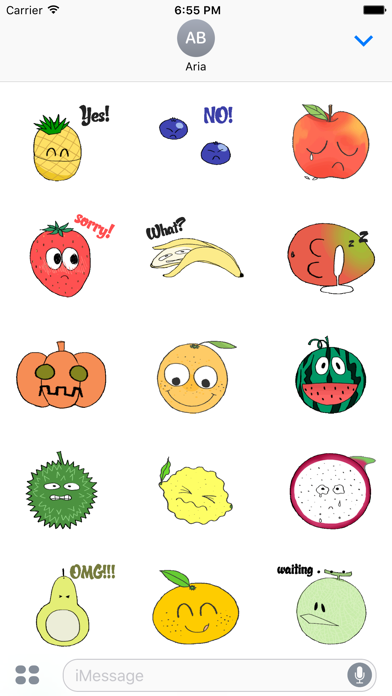 Moving Funny Fruits Face Emoji screenshot 2