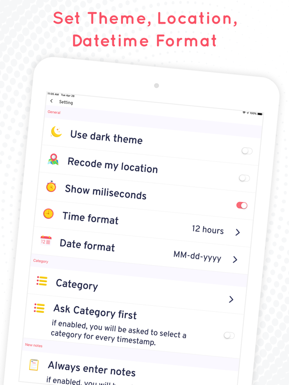Timestamper: Activity Tracker iPad screenshot 6 - Productivity app