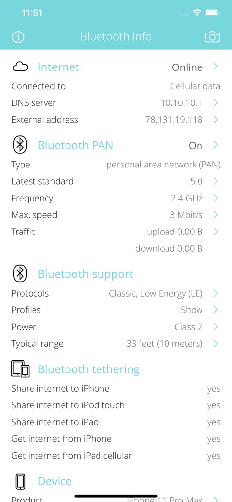 Bluetooth Info - Utilities App | MWM