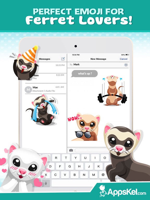 Screenshot #4 pour Pet Ferrets Sticker Keyboard