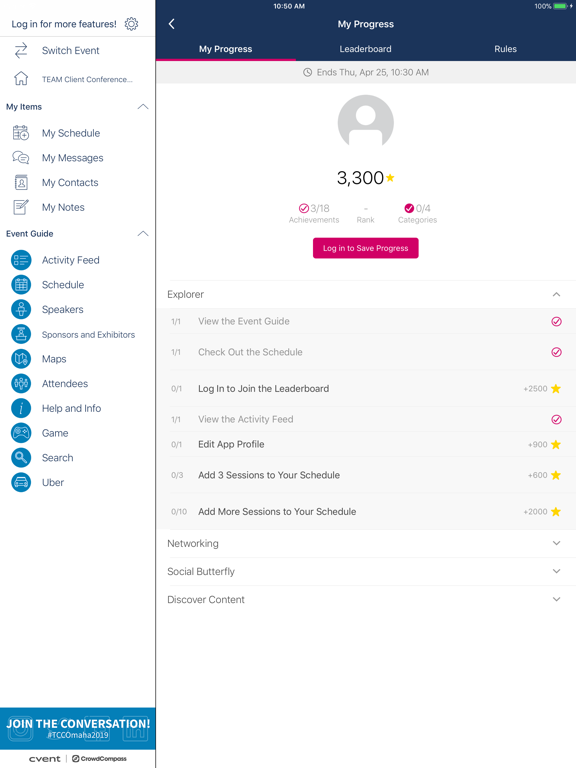 TEAM Client Conference iPad screenshot