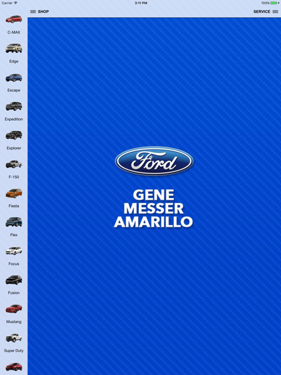 Gene Messer Ford Amarillo iPad screenshot 1 - Shopping app