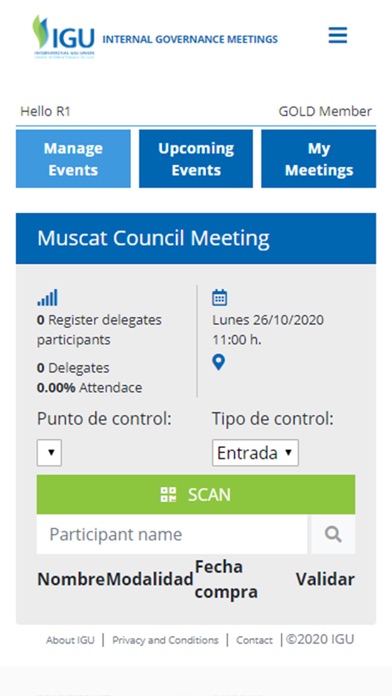 IGU Meetings Screenshot
