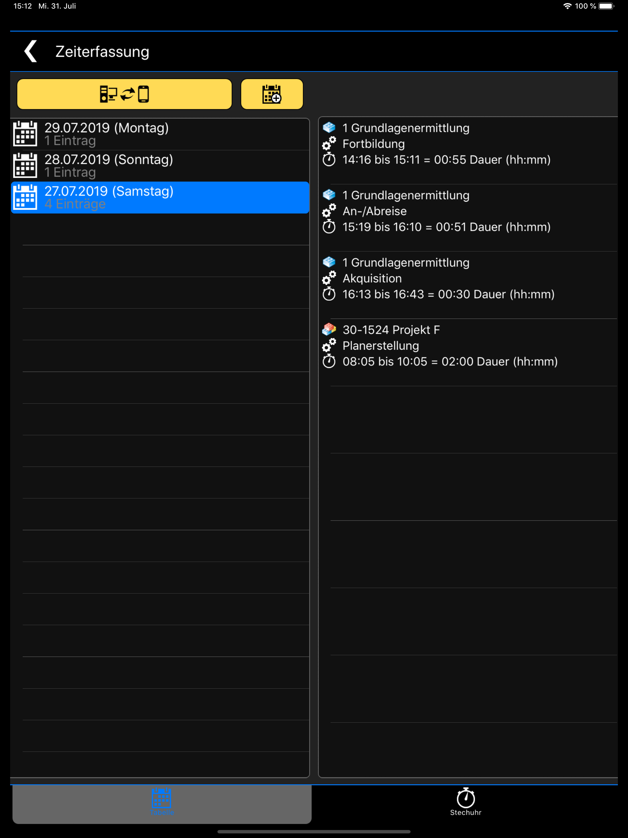 Zeiterfassung Mobile