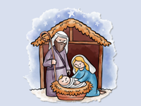 Cozy Nativity Scene Stickers