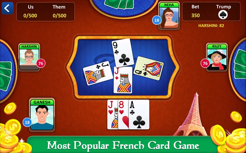 Screenshot #3 pour Belote: Trick-taking Card Game