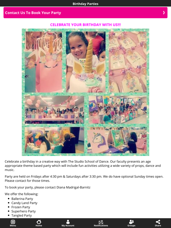 The Studio School of Dance iPad screenshot 5 - Sports app