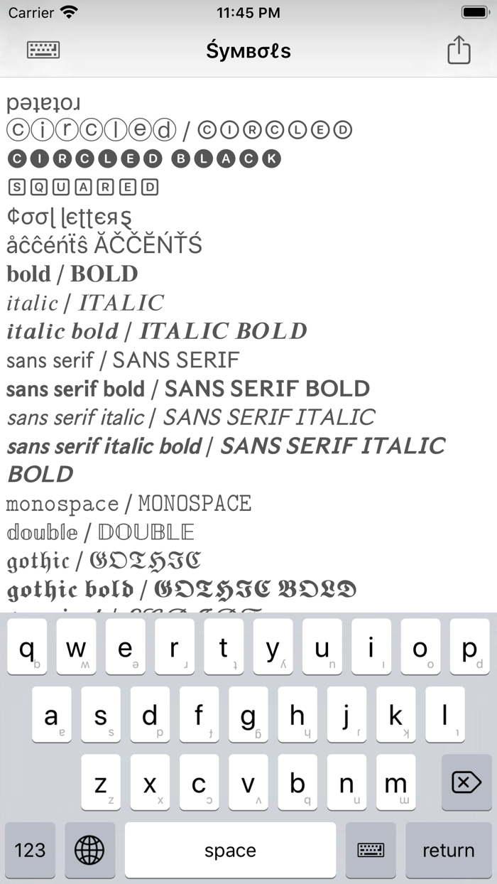 Special Symbols Keyboards