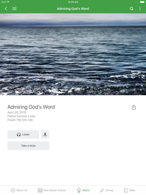 New Berean Baptist Church iPad screenshot 2 - Education app