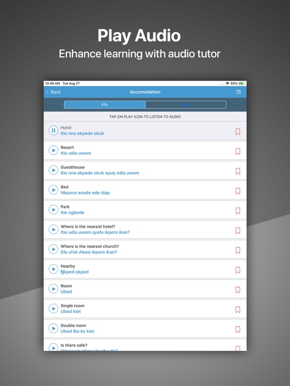Speak Efik and Ibibio iPad screenshot 3 - Productivity app