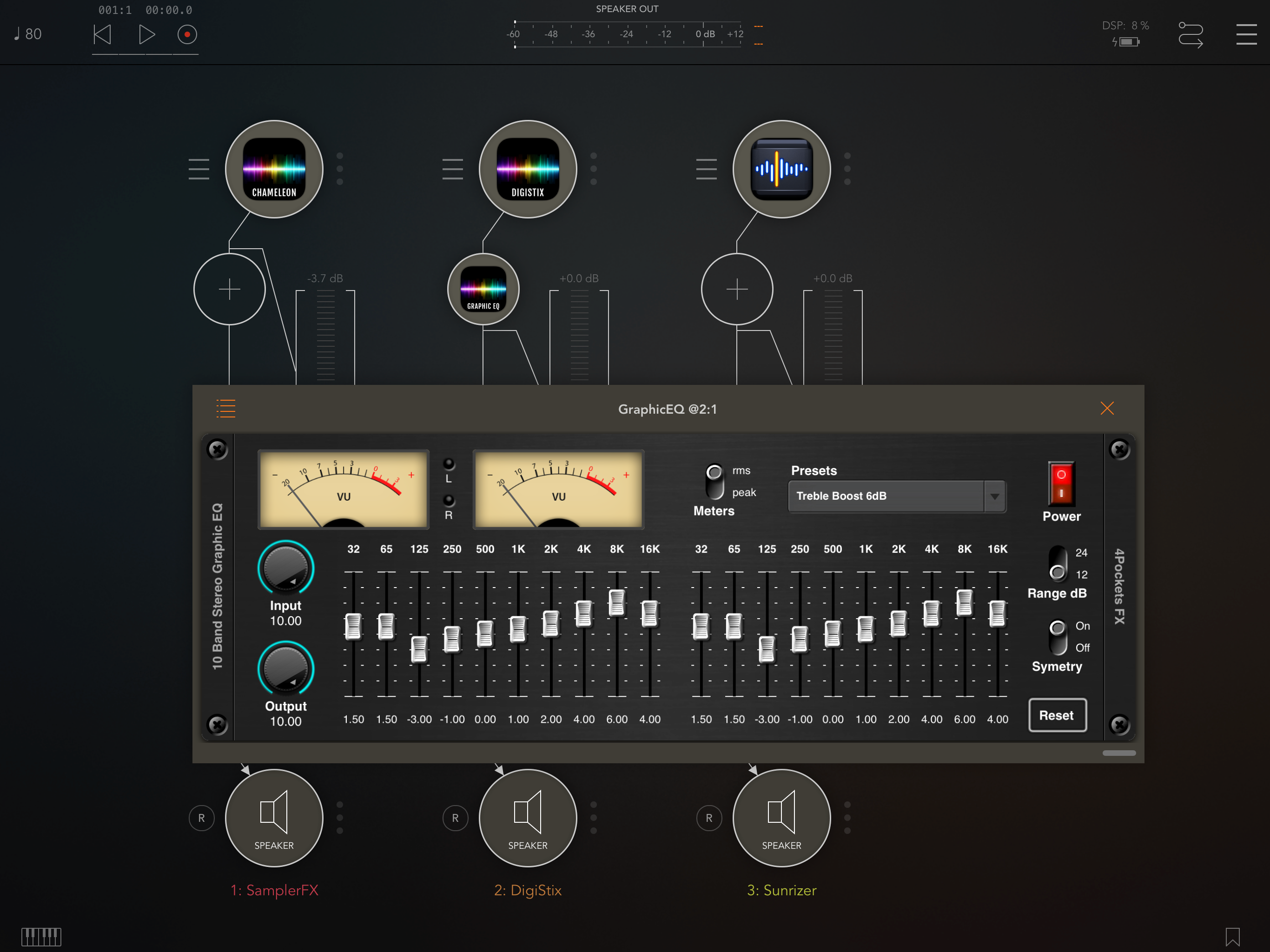 Stereo Graphic EQ AUv3 Plugin