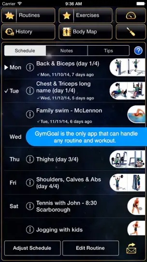 Captura de pantalla de GymGoal Pro en iPhone 2