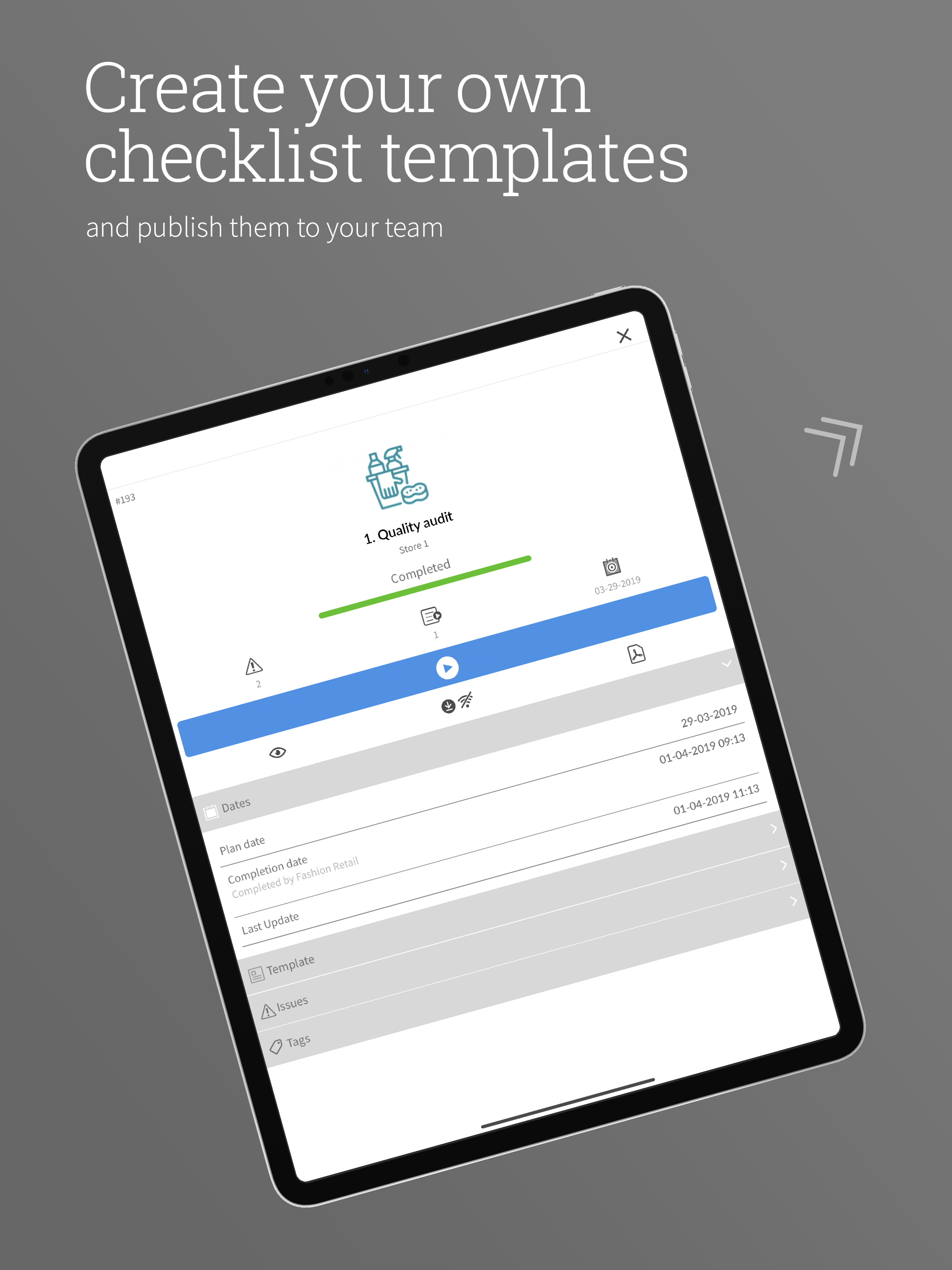 Iristrace - Mobile checklists