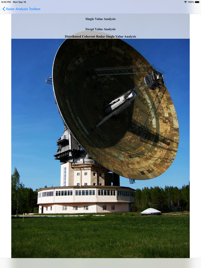 Radar Analysis Toolbox