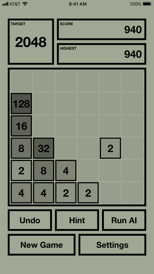 #2. 2048X AI - 2048 with AI solver (iOS) By: Honghao Zhang