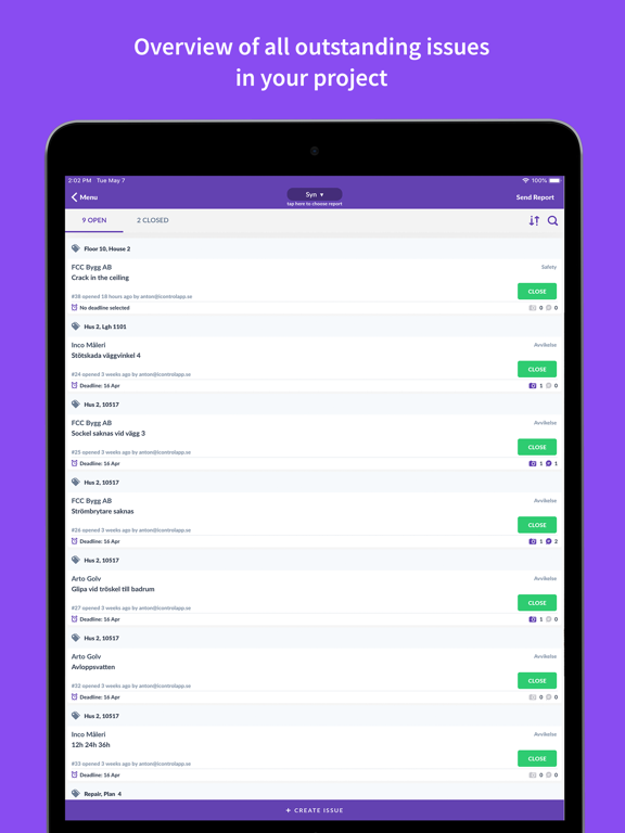 iControl: Construction reports iPad screenshot 5 - Business app