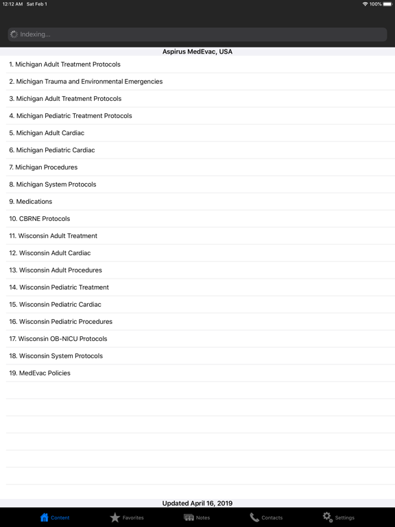 Aspirus MedEvac EMS Protocols iPad screenshot