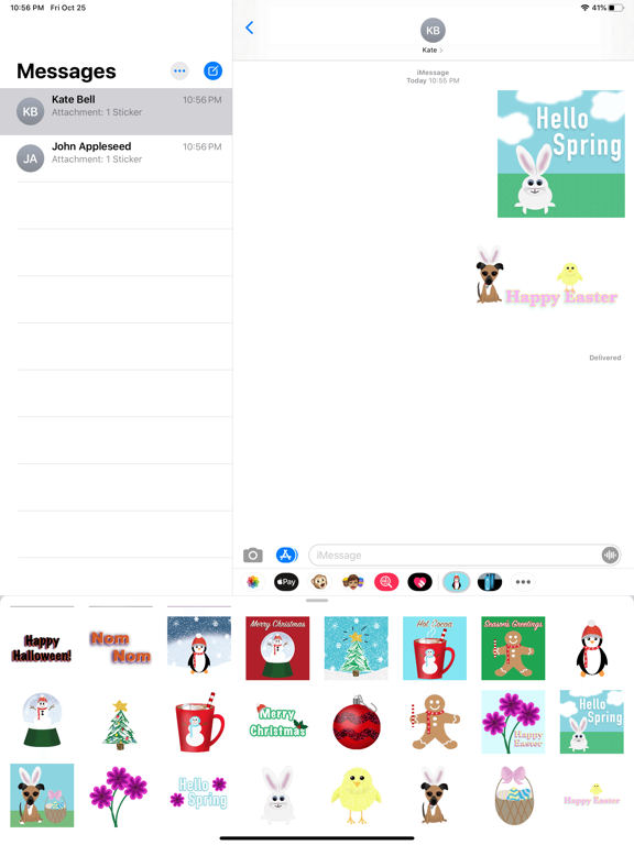 Holiday cute & fun stickers iPad screenshot 4 - Stickers app
