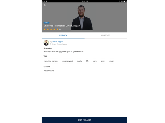 Zynex Medical iPad screenshot 1 - Productivity app