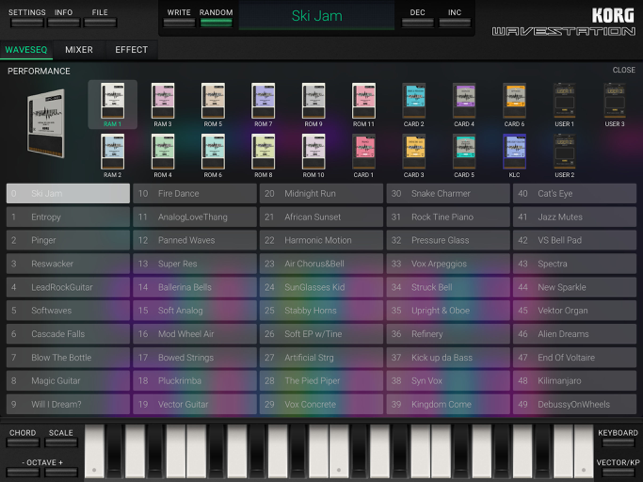 KORG iWAVESTATION Skärmdump