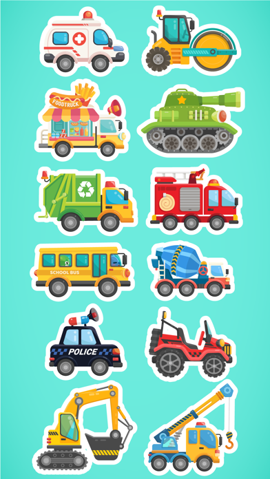 Cars & Trucks Kids - BabyBots app screenshot