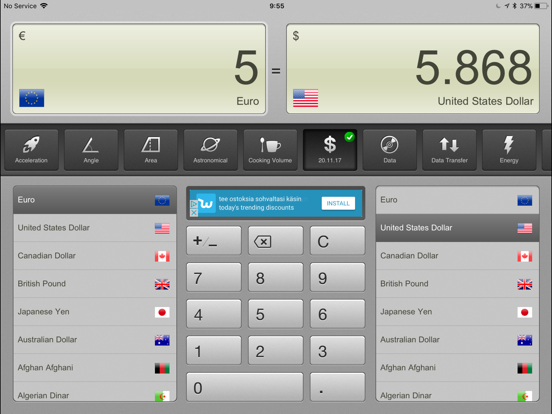 Converter: Units & Currencies iPad screenshot 1 - Utilities app