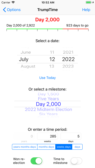 TrumpTime Date Calculator iPhone screenshot 5 - Utilities app