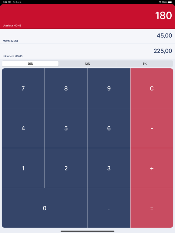 Screenshot #4 pour Swedish MOMS Calculator