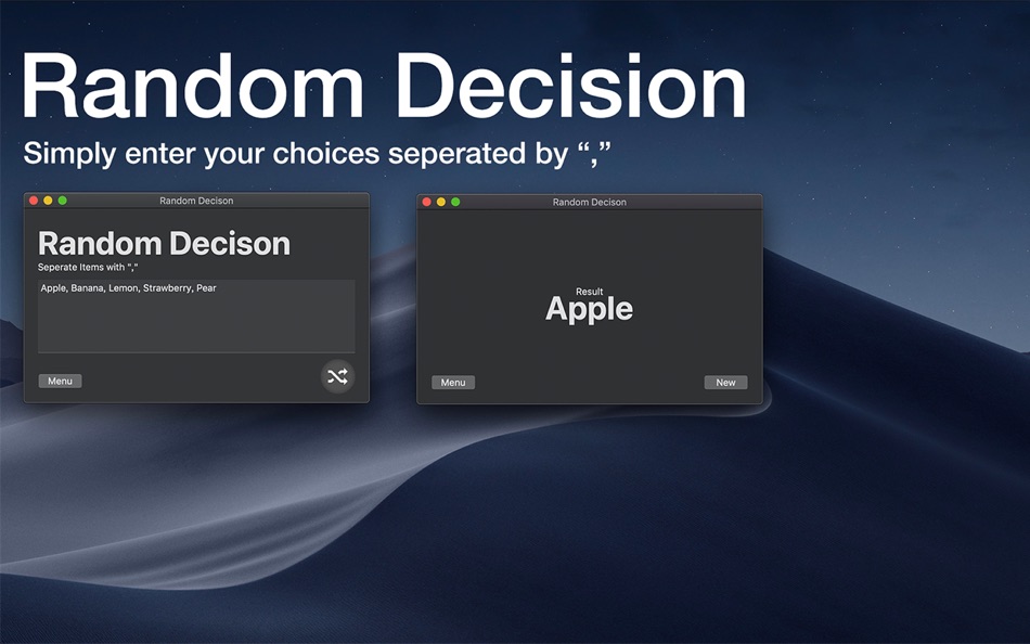 #1. Randomizer (macOS) 由: 景程 杨
