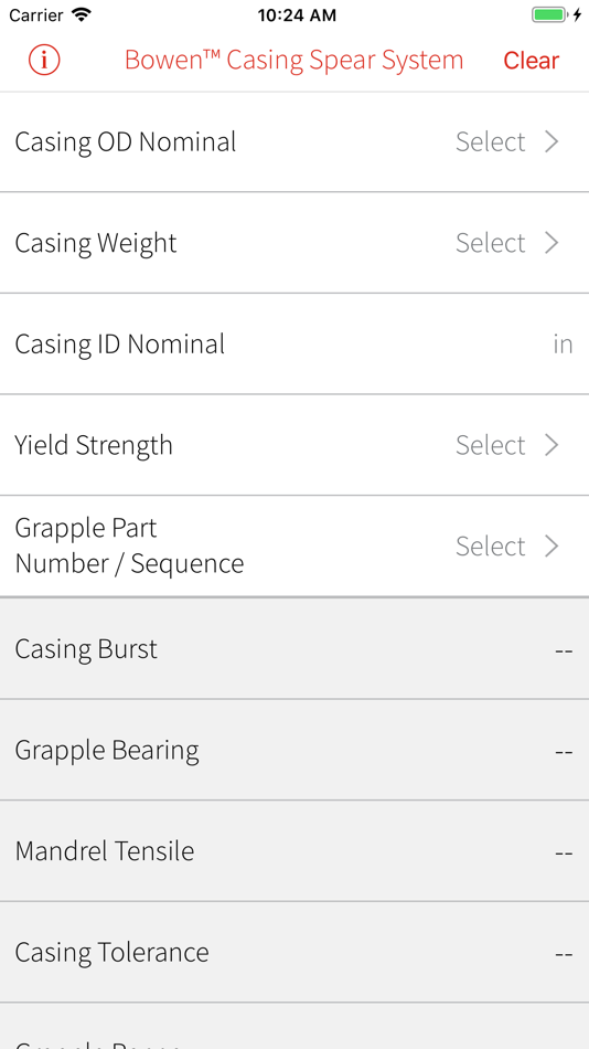 Bowen Casing Spear Calculator - 1.1 - (iOS)