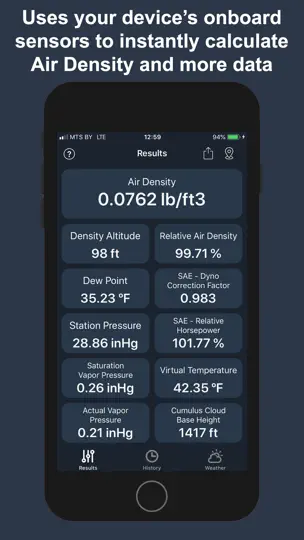 Capture d'écran de Air Density & Altitude: AirLab sur iPhone 1